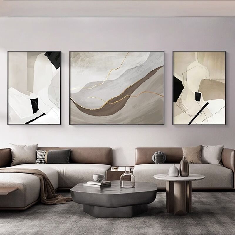 Modern Abstract Style Hand Painted Oil Painting on Canvas with Hand Applied Gold Leaf - Customized Size Wall Hanging Decoration